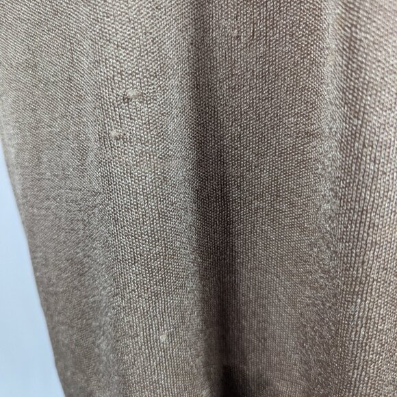 Kay Windsor Knit Dress Vintage MCM 60s Mod Sleeveless Tan Cream Belted Secretary - Picture 4 of 10